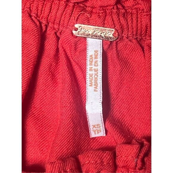 Free People Red Off The Shoulder Embroidered Long Sleeve Mini Dress Size XS - Picture 4 of 4